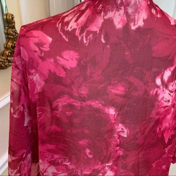 LulaRoe Pink Floral Sheer Duster Kimono Cardigan. Size Small. In‎ Good Condition - Picture 7 of 16